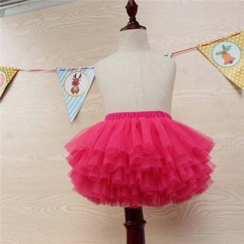 2020 new year Tulle Skirt Baby Girl Skirts Toddler Kids tutu Skirts Cake skirt Fluffy skirt Superior Rose red tutu skirt