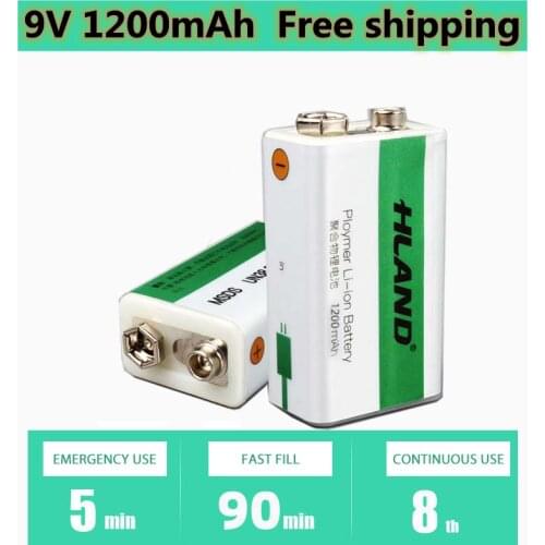 2021 new USB cycle charging battery 9V1200mAH is suitable for camera and other series of electronic products+USB charging cable