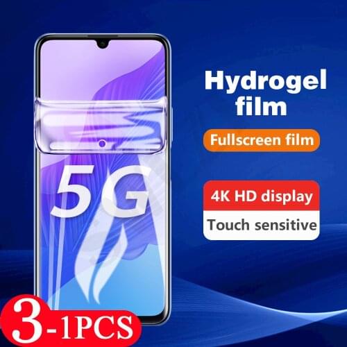 3-1Pcs soft full cover protective film for huawei Y7 Prime 2018 pro 2019 Y7P Y7A hydrogel film phone screen protector Not Glass