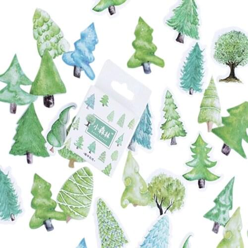 46 pcs/pack Creative Small Forest Mini Paper Sticker DIY Scrapbooking Sticker Christmas Tree Diary Decoration Label Stickers