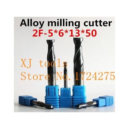 5PCS New 2F-5.0*6*13*50mm Micro Solid Carbide End Mill CNC Milling Cutter Tool Bits For Steel Milling Free Delivery