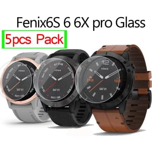 5pcs pack Tempered Glass Clear HD Protective Film For Garmin Fenix 6 6s 6x Pro glass Screen Protector Protection