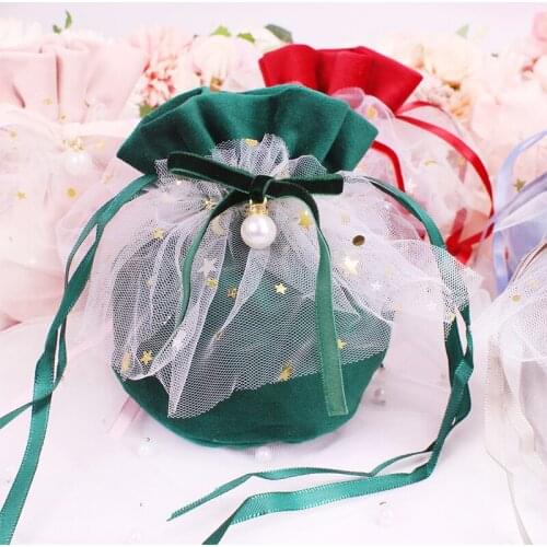Velvet Pearl Yarn Gift Bags Wedding Birthday Party Candy Chocolate Bags Christmas Halloween Gift Box Packaging Bags Jewelry Bag