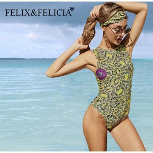 FELIX&FELICIA Factory Brand 2021 New Print Push Up Bikinis Sexy Women Swimsuit One Pieces Swimwear Women Bathing Suit Beach Wear