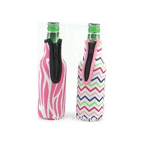 Beer bottle holders neoprene with zipper ,free shipping