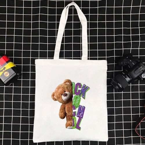 Eco-friendly Shopping Bag Reusable Shoulder Bag High Quality Foldable Shopper Handbags Large Capacity Canvas Shoulder Bag