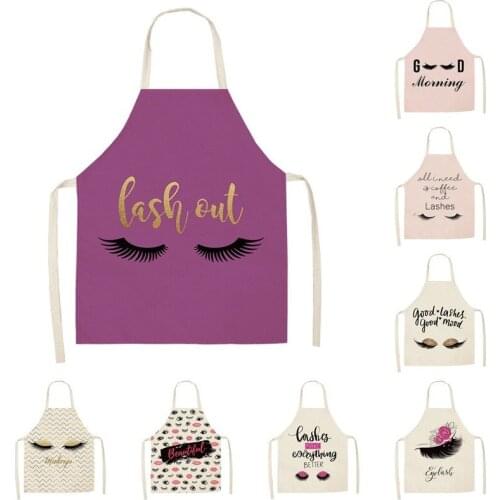 Cotton Linen Apron Print Sleeveless Hanging Neck Childrens Male Kitchen Clean Cooking Baking Bib Anti-fouling Dirt-resistant