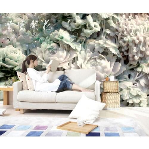 Custom photo wallpaper Large wall painting background wall paper Peony jade 3d mural wallpaper
