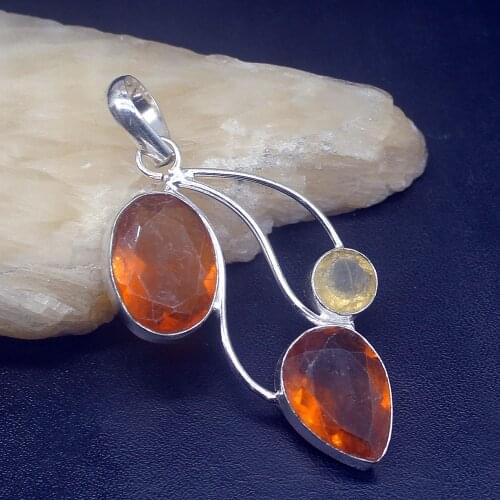 Gemstonefactory Jewelry Big Promotion 925 Silver Delicate Honey Topaz Citrine Women Ladies Gifts Necklace Pendant 1153