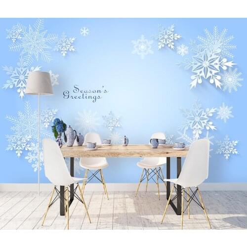 CJSIR Custom Geometric Snowflake Pattern Wallpaper Living Room Decoration Wall Papers Home Decor Pastoral 3d Tv Background