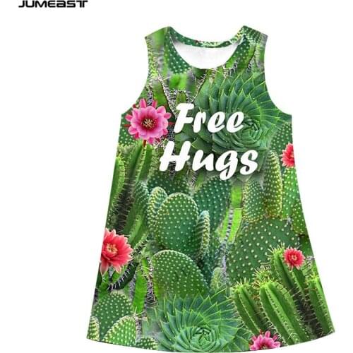 Jumeast Brand Women 3D Printed Dresses Hip Hop Natural Plant Cactus Tractor Summer Sleeveless Dress Suspender Nightdress