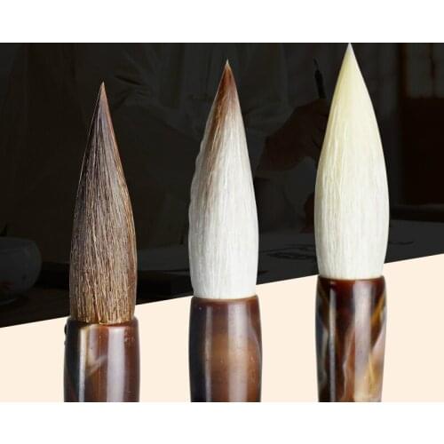 Chinese Brush Pen Caligrafia 3pcs/set Weasel Hair Calligraphy Brush Chinese Painting Brush Pen Set for Beginners Tinta China