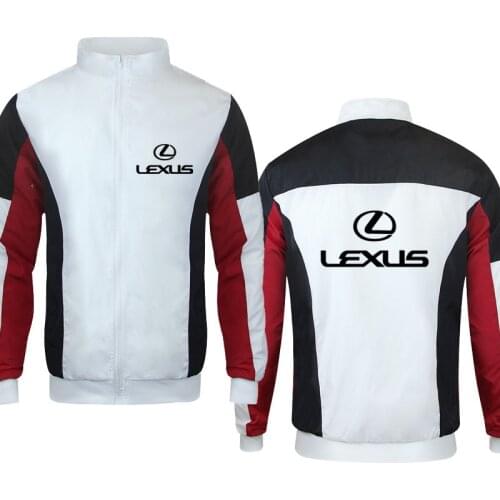 Lexus car logo print Fashion casual Locomotive wind Hip hop Mens Zip Jacket top Autumn winter windbreak high quality mens top