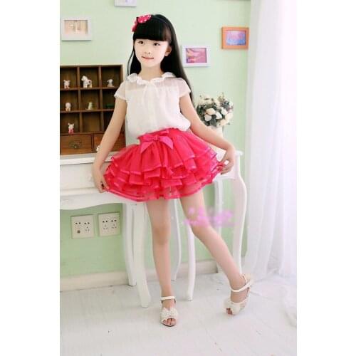 Summer Explosion Show Girls Skirts Bows Puffy Skirts Mesh Ribbon Short Skirt Princess Dance