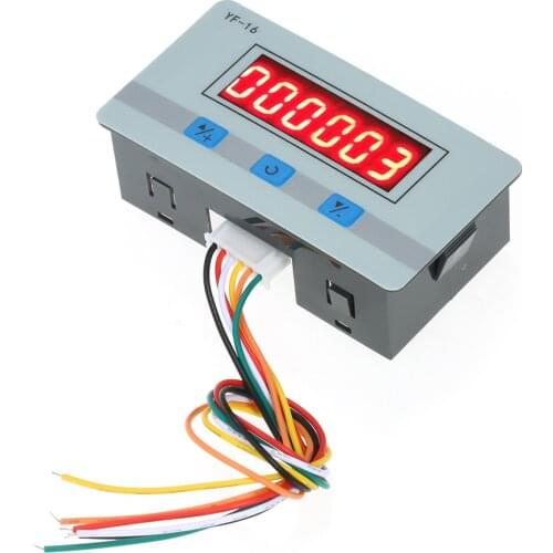 Mini LCD Digital Counter Module DC/AC5V~24V Electronic Totalizer with NPN and PNP Signal Interface 1~999999 Times Counting Range