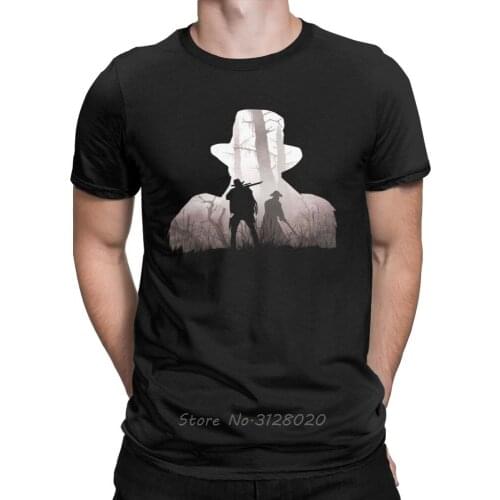 Men T-Shirt Hunt Showdown Hunt Or Be Hunted Cotton Tees Short Sleeve Horrors Of Gilded Age Game T Shirt Clothing Print