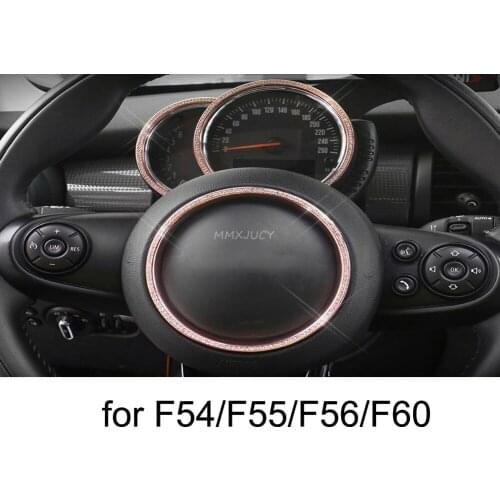 Steering Wheel Stickers Dashboard Panel Aluminum Alloy Cystal Stickers for Mini Cooper Countryman Clubman F54/F55/F56/F60