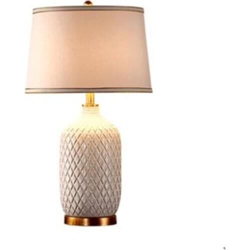 Modern Fashion Nordic Ceramic Fabric Dimmer Table Lamp for Foyer Bed Room Apartment Porcelain Desk Light H 68cm 1880