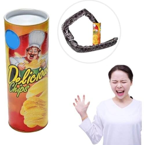 New Prank Props Potato Snake Potato Chip Funny Tricky Snake Fool Decoration Day April Party Toys Can Jump Fake Halloween J9E6