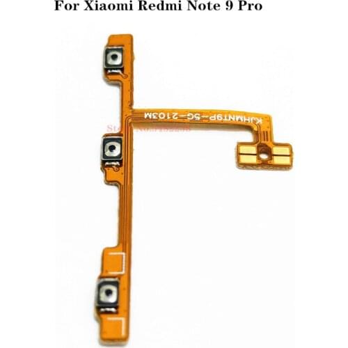 Original Power ON OFF Volume Buttons Flex cable For Xiaomi Redmi Note9 Note 9 Pro Power Switch Side Key Connector Replacement