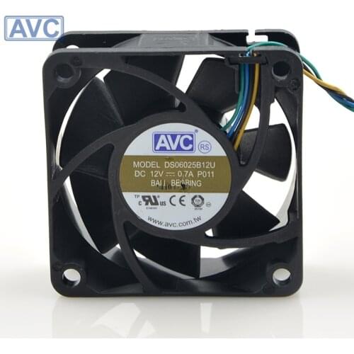 Original 6025 12V 0.7A 6cm 60mm DS06025B12U 4 wire temperature control CPU cooling fan 10pcs/lot