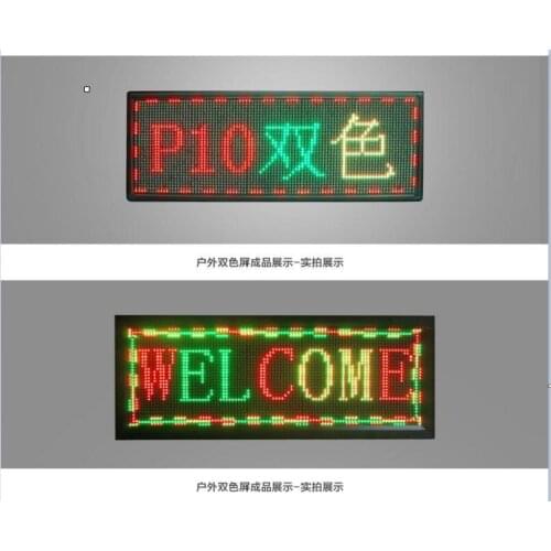 P10 Outdoor DIP / SMD 32X96dots 4scan Dual Color 105x41x9cm Led Scrolling Text Signboard 1R1G Display Screen
