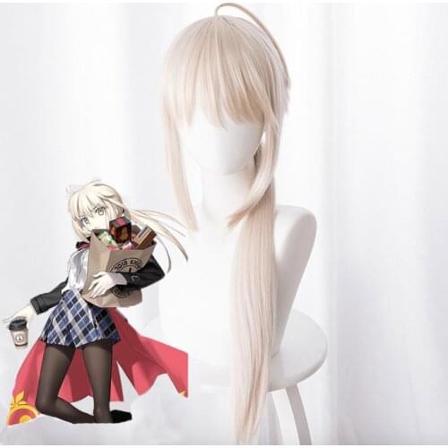 FGO Fate Grand Order 3th Cosplay Wigs Saber Altria Pendragon Cosplay Wigs Heat Resistant Synthetic Anime Cosplay Wig Halloween