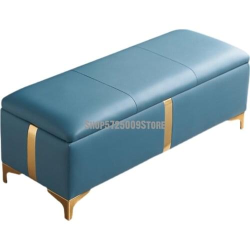 Simple Light Luxury Sofa Stool Strip Storage Stool Pu Bed End Stool Try On Shoe Changing Stool In Foyer Shop