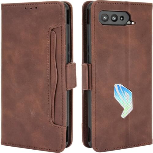 Shockproof Case Leather Card Slot Removable for Asus Rog Phone 5 5G 2021 Flip Case Rog 5 Pro Phone5 Ultimate Rog5 Luxury Cover