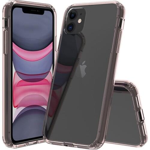 100pcs Transparent Shockproof Acrylic Case Silicone Hard PC Clear Cover For iPhone 13 Pro Max 12 Mini 11 XS XR X 8 7 6 Plus SE