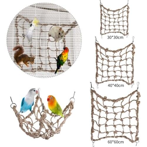 Pet Bird Climbing Net Bird Parrot Toys Hemp Rope Training Climbing Cage Toy Pet Bed bird toys