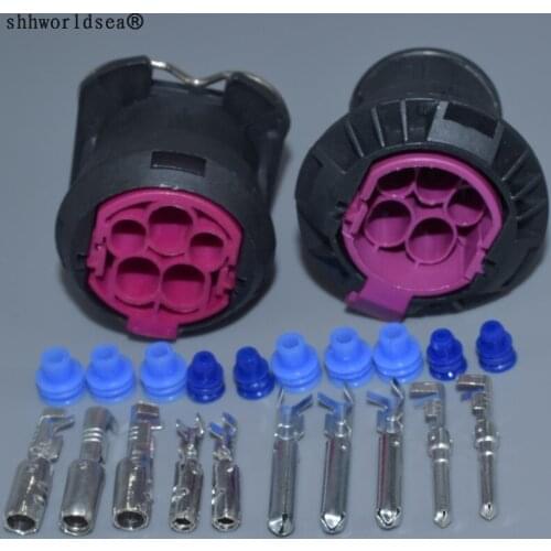 Shhworldsea 5 Pin Auto Headlight Assembly Wire Sockets Light Conenctor Waterproof Automotive Female Male Plugs For VW J6