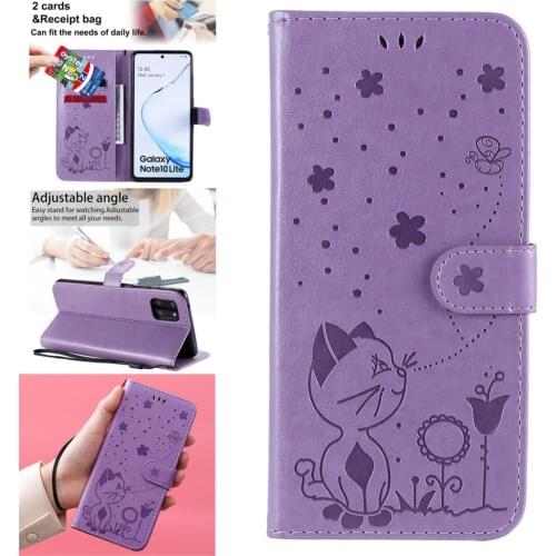 Silicone Bee Covers For Samsung A81 3D Embossing Carcasa Case Galaxy M60S Note 10 Lite A91 PU Leather Wallet Book Phone Cover