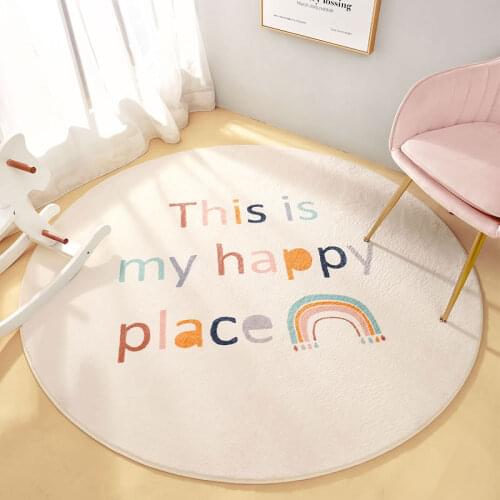 Modern Home Decorative Round Carpet Cartoon Pictures Rainbow Printed Area Rug Parlor Bedroom Floor Mat Anti-slip Lounge Rugs Mat