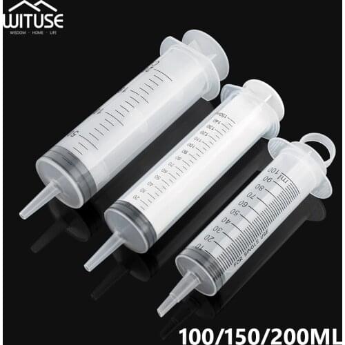 100ml/150ml/200ml Nutrient Sterile Health Syringe Measuring Tools Cat Dog Feeding Acc Plastic Reusable Big Large Hydroponics