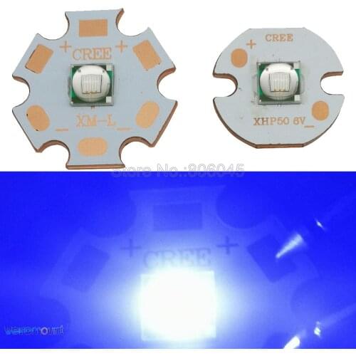 10W Epileds Royal Blue 450NM - 455NM High Power LED Emitter Diode Light DC 3.2-3.8V 3A on 16mm 20mm Full Copper XML XM-L T6 PCB