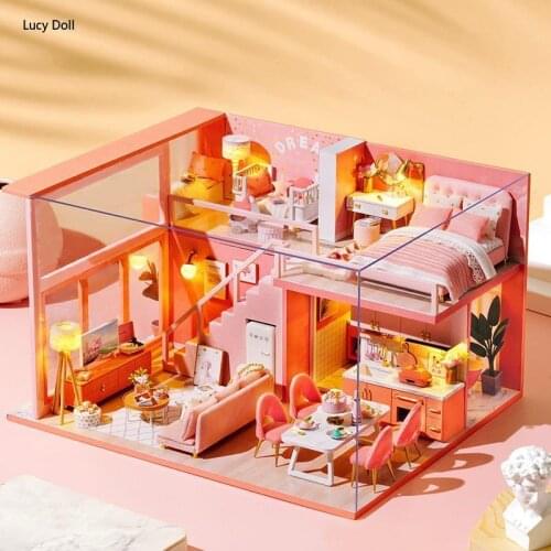 Smart House DIY House Sweet Angel Large Wooden Handmade Creative Villa Model Assembly Material Gift Girl