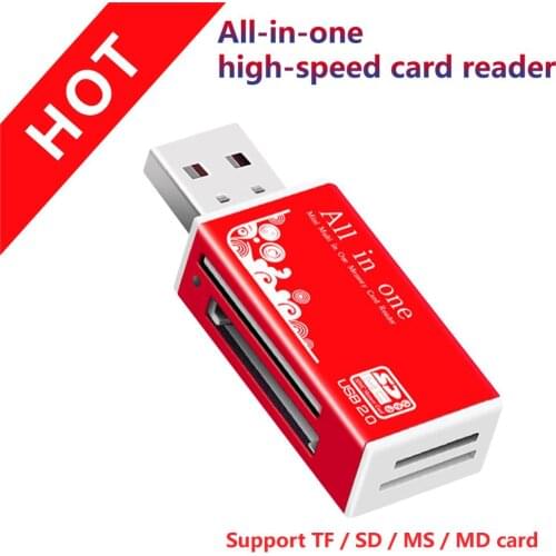 All In One Card Reader USB 2.0 SD Card Reader Adapter Support TF CF SD Mini SD SDHC MMC MS