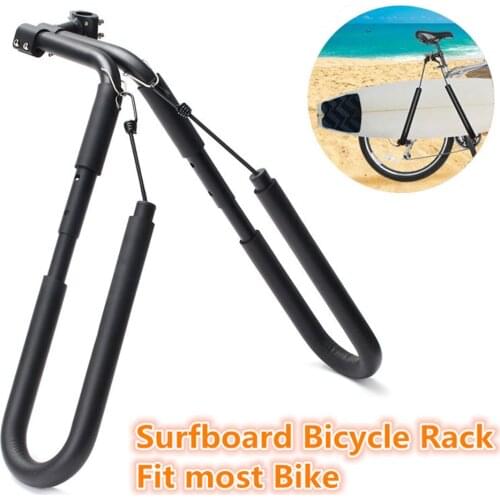 Bicycle Surfing Carrier Surfboard Wakeboard Bike Rack Mount To Seat Posts Practical Surfboard Bike-Side Holder Riding