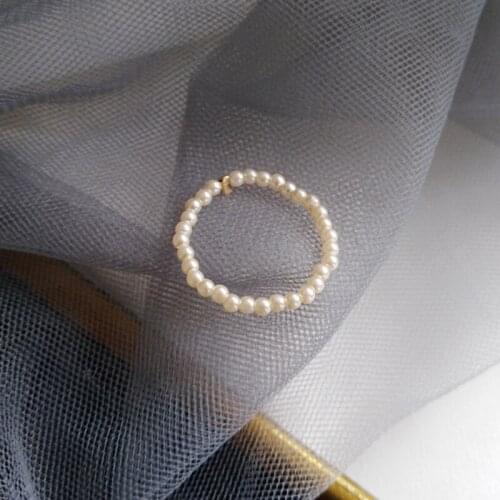 Pearl Bead Rings For Women Geometric Simulated Pearls Minimalist Finger Ring Vintage Party Jewellery Wedding Accessories Gifts