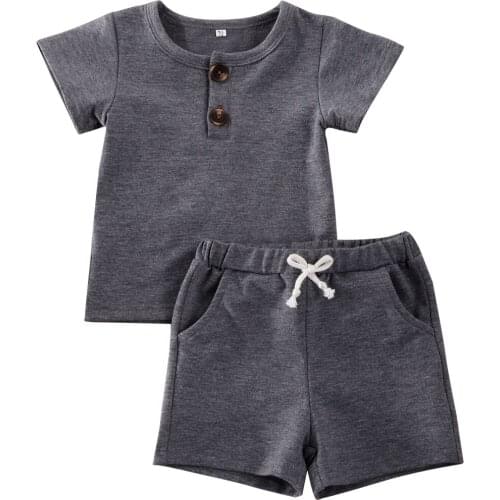 0-2Years Newborn Cute Summer Infant Kids Baby Outfit Set Toddler Infant Boys Top T-shirt Short Pants 2Pcs Outfit Set Clothes