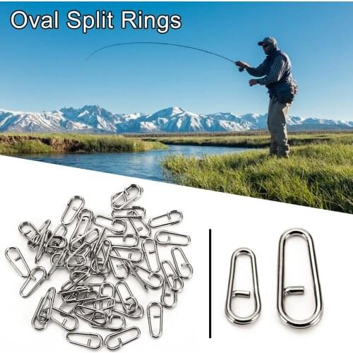 100PCS Oval Snap Swivel Multipurpose Oval Split Rings Stainless Steel Oval Split Rings for Indoor Outdoor Activities