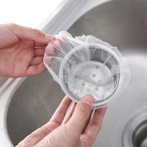 100pcs/bag Kitchen Sink Filter Sink Drain Hole Trash Strainer Bag Mesh Strainer Disposable Garbage Bag Filter Wash Basin Bag