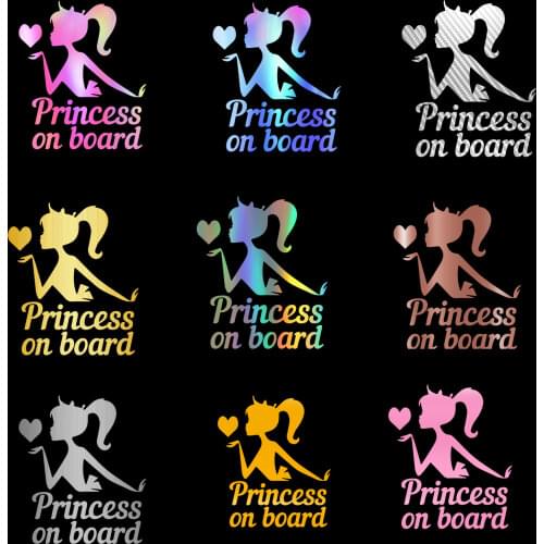 13.2*13cm Car Sticker PRINCESS ON BOARD Car Stickers and Decals Car Styling Body Window Vinyl Sticker Auto External Accessories