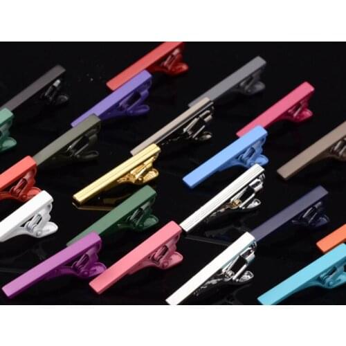 200pcs/lot Colorful 4cm Necktie Tie Clip Pin Skinny Glossy Tie Bar Clasp Slim Tie Clip Wedding Party Gift Men Jewelry Accessory