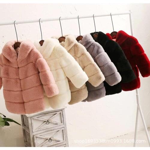2020 Girl faux fur coat / Girl winter hoody coat / 6 colors available