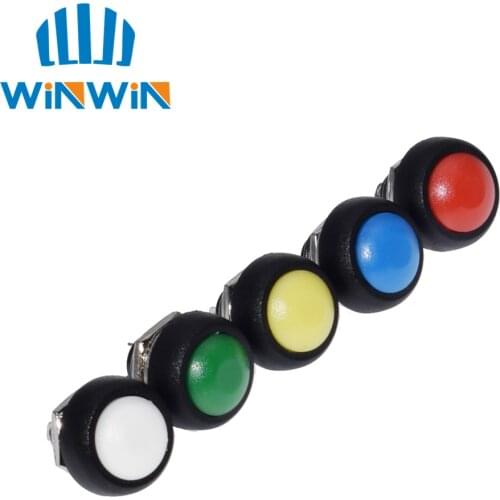 5pcs Mini 12mm Waterproof Momentary ON/OFF Push Button Round Switch PBS-33B For arduino