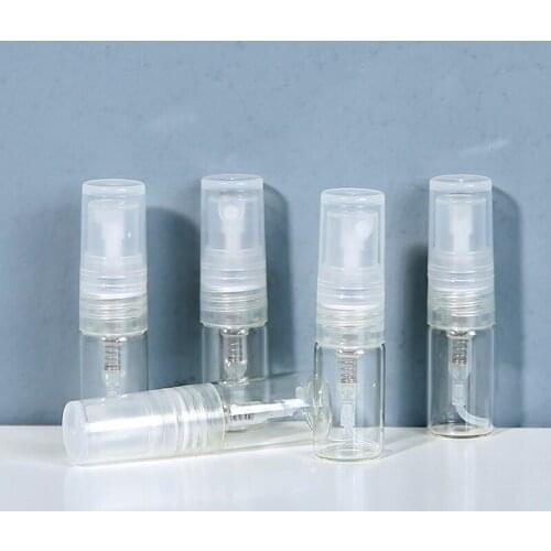 50/100/200pcs 2ml Mini Portable Transparent Glass Perfume Bottle Perfume Essential Empty Containers Atomizer For Travel