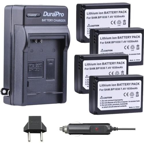 4pc 1030mAH BP-1030 BP 1030 Rechargeable Camera Battery + Car Charger For Samsung NX200 NX210 NX300 NX500 NX1000 NX1100 NX-300M