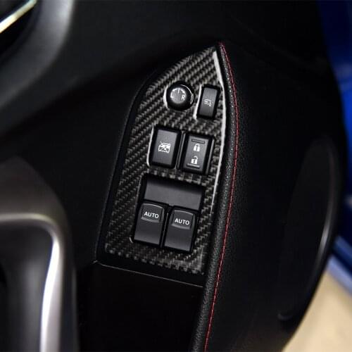 Carbon Fiber Accessories Windows Control Panel Steering Wheel Stickers Seat Heating Button Fit For Toyota 86 Subaru BRZ